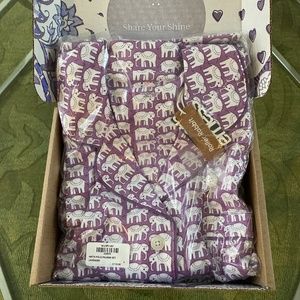 Roller rabbit lavender / purple elephant Hathi polo pajama set